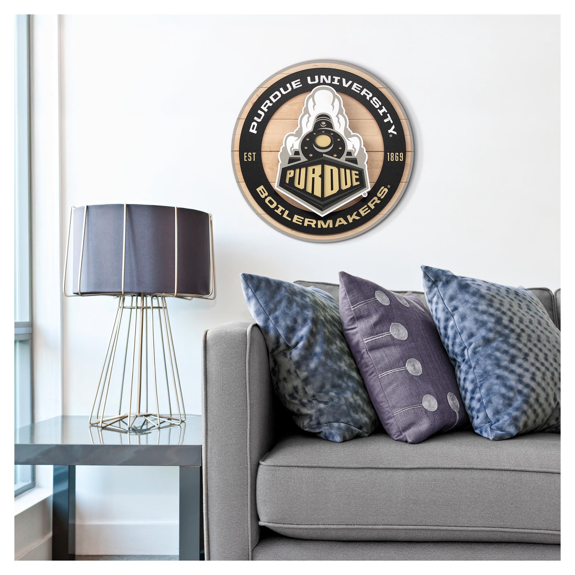 IDNA Purdue Boilermakers 15" x 15" 3DX Logo Circle Backer Wall Art