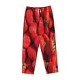 thumbnail image 4 of Sigee Strawberry Red Print Women's Soft Pajama Pants - Breathable and Comfortable Lounge Sleep Bottoms with Elastic Waistband and Pockets-Small, 4 of 9