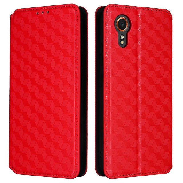 Funda tipo cartera para Samsung Galaxy Xcover 7, de cuero con estampado de rombos, s202412245474