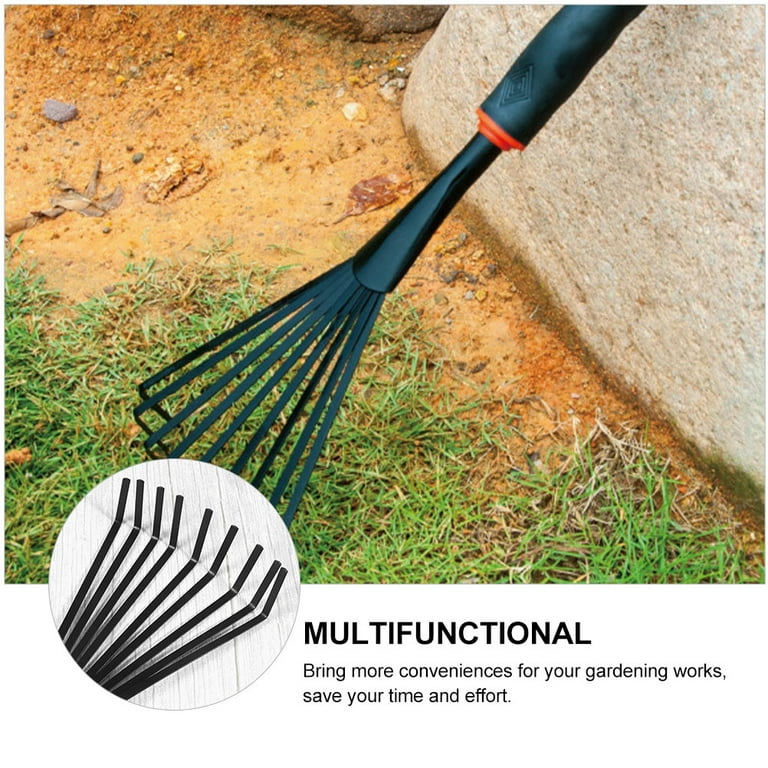 9 Tooth Rake 2 Pcs Gardening Removal Tools for Cleaning Shrub