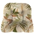 thumbnail image 3 of Jordan Manufacturing 18" x 18" Oasis Nutmeg Beige Leaves Square Tufted Outdoor Wicker Seat Cushion with Rounded Back Corners, 3 of 11