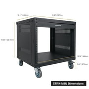 STRK-M8U Sound Town 8U Universal Steel Rack, w/ 3 Locking Casters, Vented Side Panels for Audio Video, Server and Network Equipment (STRK-M8U)