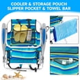 thumbnail image 2 of Nalwort 2 Pack Camping Chairs , Beach Chairs for Adults, 5 Position Lay Flat Folding Chairs with Headrest Cup Holder, Blue Stripes, 2 of 8