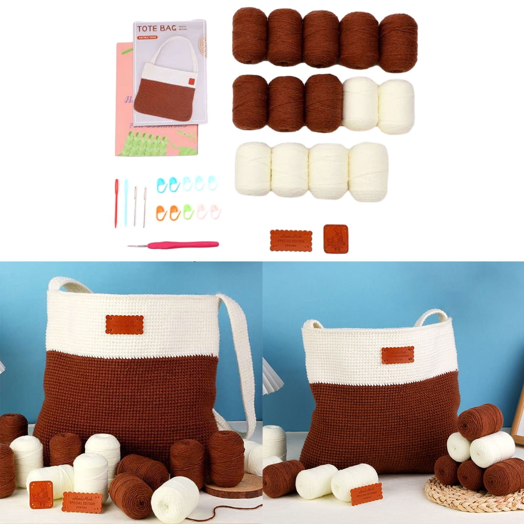 lanema Beginners Crochet Kits DIY Crochet Shoulder Bag Kits Including Crochet Hook
