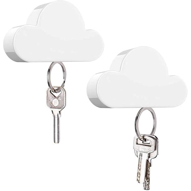 2 piezas, blanco - Decoración para ventanas y puertas, llavero magnético con gancho adhesivo "Castillo de las Nubes"