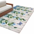 thumbnail image 6 of Blue Floral Spring Area Rug 3x5 Washable Rug Non Slip Summer Farmhouse Botanical Wooden Large Area Rug Indoor Floor Carpet for Entryway Bedroom Kitchen Living Room Home Office Dining Room Nursery, 6 of 8