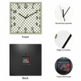 thumbnail image 2 of Sage Green Plaid Wooden Wall Clock Silent Non Ticking, Farmhouse Green White Checkered Lace Square Wall Clocks Battery Operated, Decor Clock for Home Office, Living Room, Kitchen, 12 Inch, 2 of 9