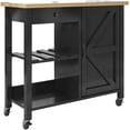 thumbnail image 6 of Catrimown Farmhouse Kitchen Cart with Storage, Rolling Kitchen Cart on Wheels, Microwave Stand Coffee Cart, Black, 6 of 10