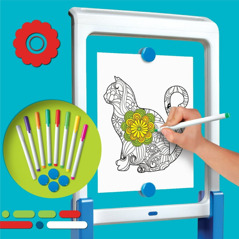 Discovery+Drawing+Easel+With+Markers+Neon+Glow+Kids+Coloring for sale  online