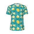 thumbnail image 5 of Wukai Lemon Blue Print Men's Short-Sleeved Mesh T-Shirt,Quick-Dry Short Sleeve Workout T-Shirt-X-Small, 5 of 8