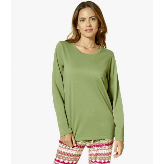 HUE Womens Sleep and Lounge Pajama Separates, Green Medium