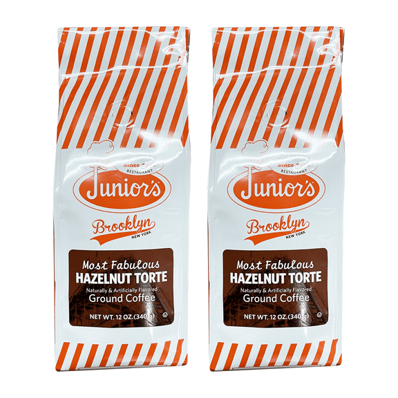 Junior's Most Fabulous Hazelnut Torte, Medium Roast Ground Coffee, 2/12 oz bags