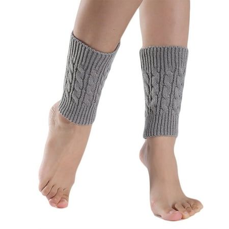 

POYOGA Women Winter Cable Knit Leg Warmers Socks Solid Color Twist Crochet Boot Cuffs