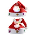 thumbnail image 5 of Red Christmas Hat Glowing Increase Atmosphere 3D Snowflake Festival Dress Up Light-up Doll Christmas Hat for Party, 5 of 8