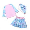 thumbnail image 2 of Gyratedream Girls 3Pcs Swimsuits UPF 50 Sun Protection Rash Guard Set Kids Bathing Suit Long Sleeves Swimwear, 2 of 4