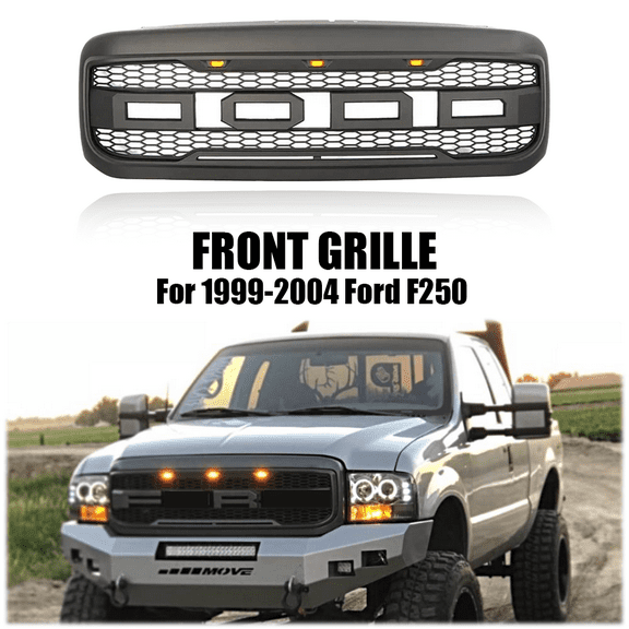 Front Grill Fit For 1999-2004 Ford F250 Grill W/E Lights