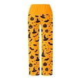 thumbnail image 6 of Fiaer,Womens Halloween Pajamas Pants Ladies Pumpkins Plus Size Pajama Cute Soft Long Bottoms Women Pjs Pj Jammies,Lounge Trousers for Sleepwear Orange S, 6 of 6