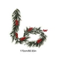 thumbnail image 3 of 67 Inch Artificial Pine Garland with Red Berries, Realistic Soft Christmas Pine Garland, Green Real Touch Greenery Garland for Table, Mantle, Stairs Railing, Indoor Outdoor Christmas Decorations, 3 of 6