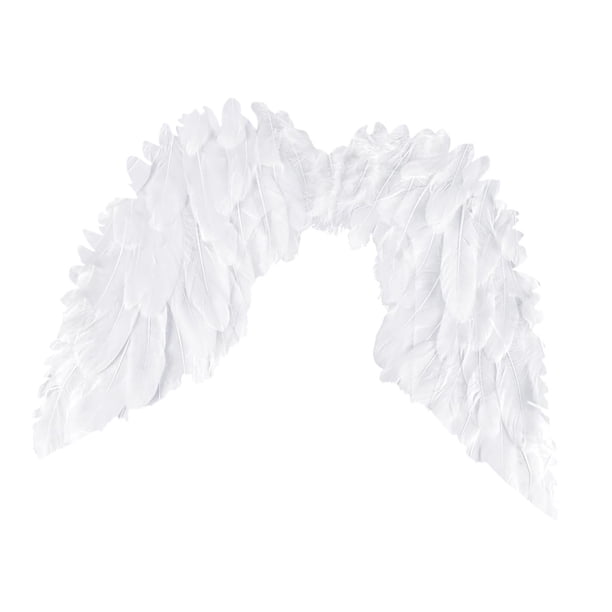 Disfraz de ángel ligero Sunnimix alas de plumas con correas para los hombros blanco