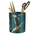 thumbnail image 1 of Pen Holder, Stand For Desk Marble Pattern Pencil Cup Green Golden-Yvan, 1 of 1