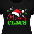 thumbnail image 4 of Inktastic Mommy Claus with Christmas Santa Hat and Snowflakes Women's Plus Size T-Shirt, 4 of 5