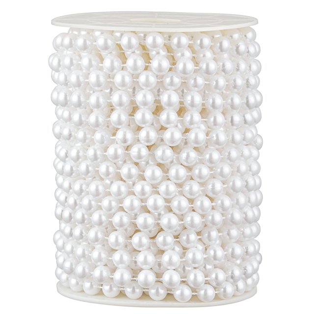 Cuerda para manualidades Pearl Beads ZPEXRV, 48 pies/14,7 m, blanca
