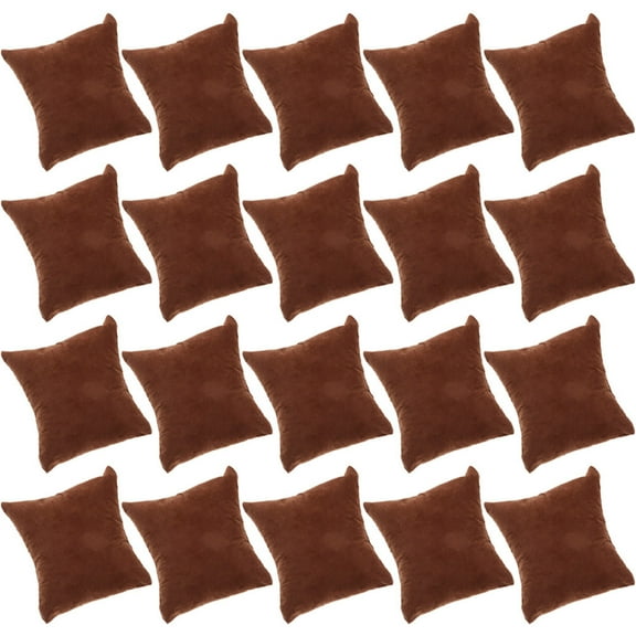 RENACLIPY Comfortable Light Brown Velvet Watch Cushions for Jewelry Display and Storage, 20 Pieces
