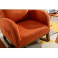 thumbnail image 5 of Rocking Chair, Mid-Century Modern Nursery Rocking Armchair, Modern Leisure Single Sofa with Arm and Side Pocket, Upholstered Tall Back Glider Rocker, for Living Room, Bedroom, Office, Orange Linen, 5 of 7