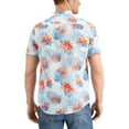 thumbnail image 2 of Sun + Stone Mens Diffused Tropical Button-Down Shirt Blue L, 2 of 3