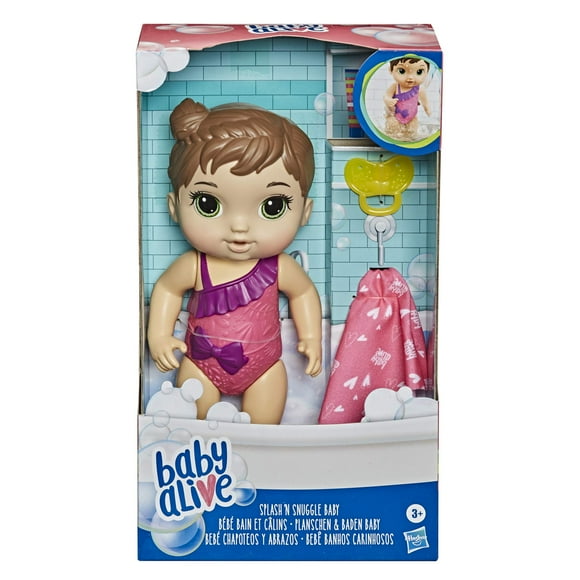 Muñeca Bebé Baby Alive Splash'n Snuggle Cabello Castaño para Juego con Agua