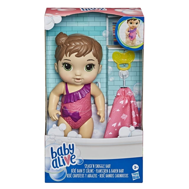 Muñeca Bebé Baby Alive Splash'n Snuggle Cabello Castaño para Juego con Agua