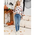thumbnail image 6 of Cogild Sweaters for Women Halloween Sweater Black Cat Pumpkin Crew Neck Knit Pullover Long Sleeve Casual Fall Top, Beige, 6 of 10