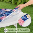 thumbnail image 5 of Pioneer Flower Floral Print Pattern Round Fitted Tablecloth with Elastic Edge,Dining Table Cover Waterproof,Outdoor Round Tablecloth for Camping,Dining,Indoor and Outdoor, 5 of 7