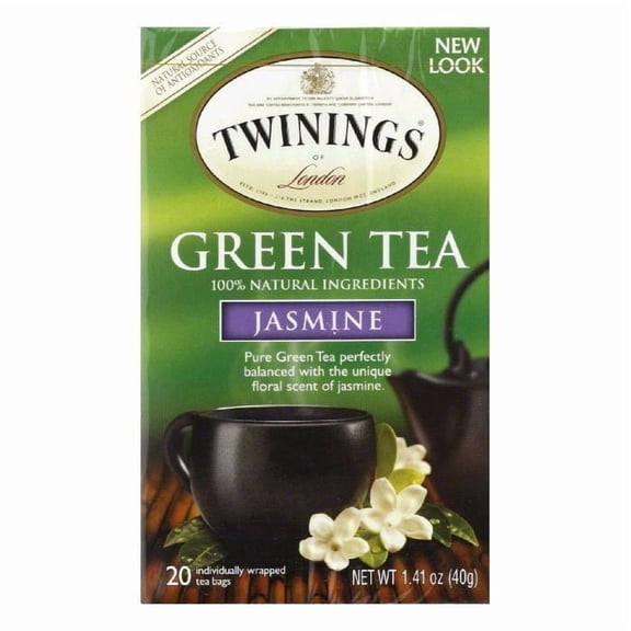 Twinings Green Tea with Jasmine Tea Bags, 20 Count Box