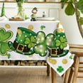 thumbnail image 4 of St. Patrick''s Day Tablecloth 60×104 Inch, Clover Shamrock Hat White Washable Table Cover for Party Picnic Dinner Decor, 4 of 6