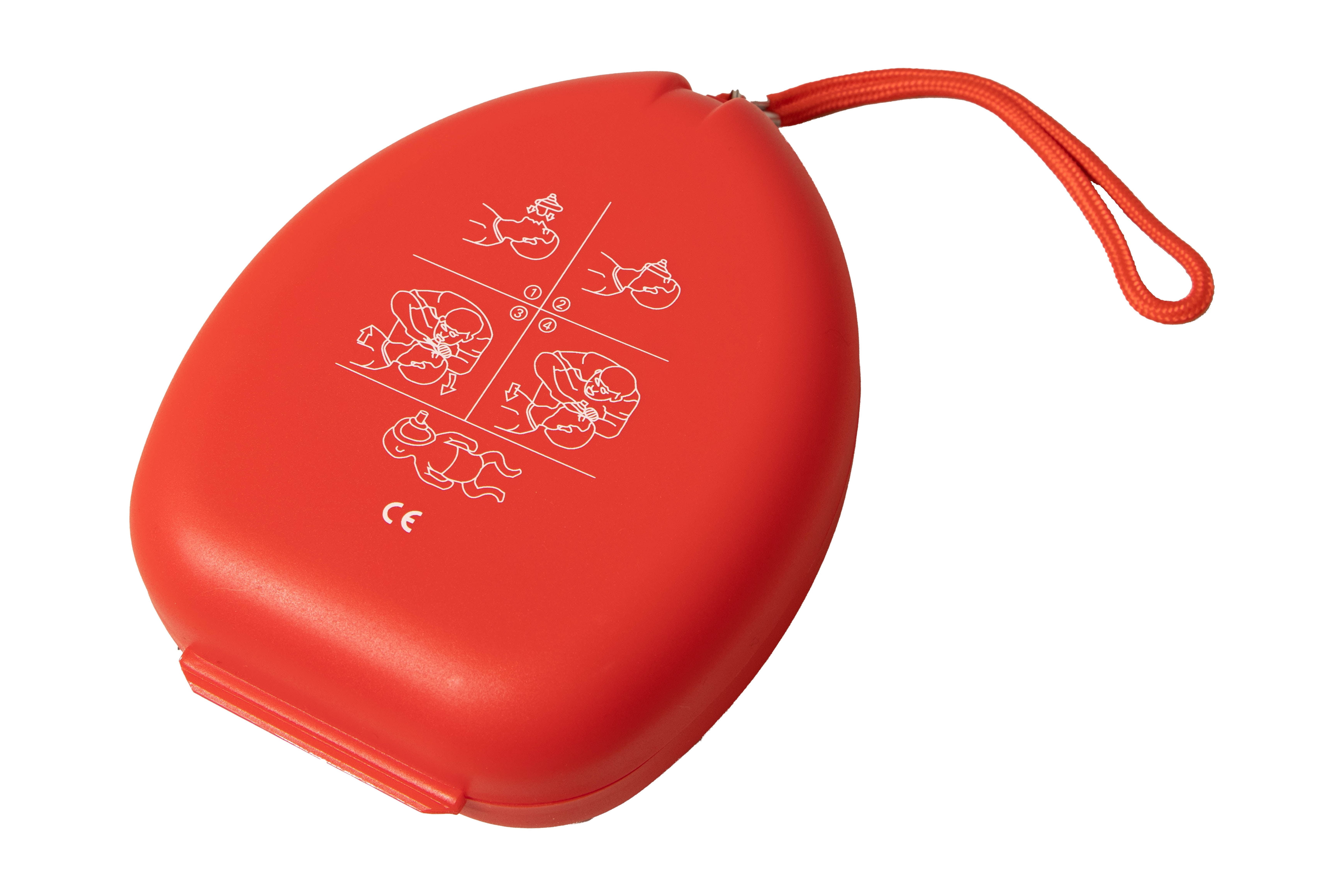 Primacare RS-6845-5WM Pack of 5 CPR Rescue Mask in Red Hard Case with One Way Valve , Adult/Child