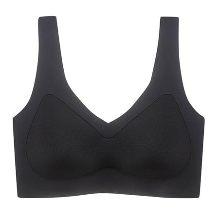 Bigersell Training Bra Upgrade Women s Fashion Gathering Ultra Thin Back Underwire Bra Balconette Bra Style F-974 Black M