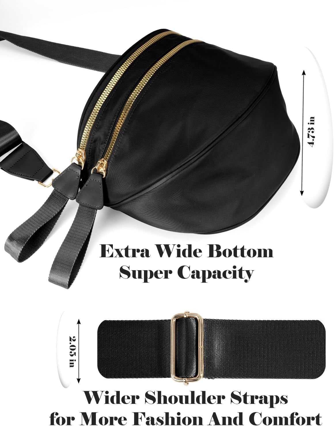 Kwuty Pure Colour Crossbody Bag Bum Bag for Women,Spacious Purse Fanny Packs Belt Bag,Oversized Bum Bag (Colour Bum Bag-Beige)