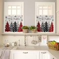 thumbnail image 5 of Christmas Kitchen Curtains and Valances Set, Rod Pocket Curtains Tier Farmhouse Window Curtains 24 Inch Length, Red Black Dots Grey Xmas Pine Trees Snowflake 3 Piece Kitchen Curtains Set, 5 of 6