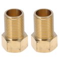 thumbnail image 1 of Accesorios de tubería de latón Unique Bargains 1/2"Femenino x 1/2"Masculino Adaptador de Niple Femenino a Masculino 1.57" Longitud 2 Pcs, 1 of 7
