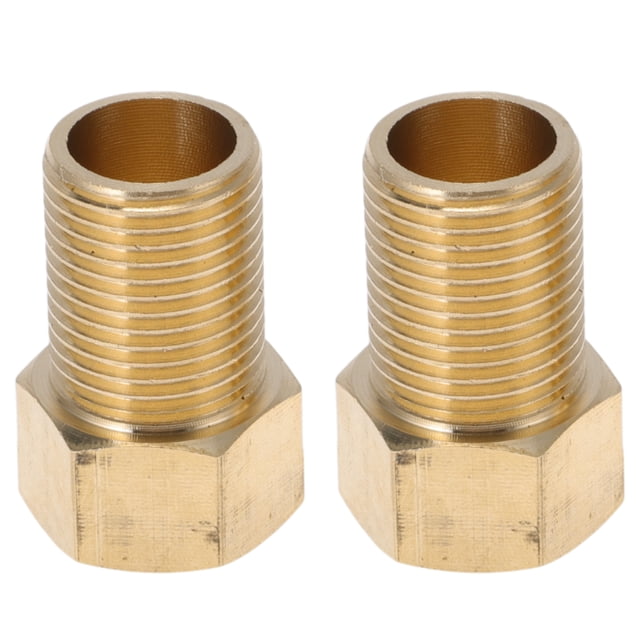 Accesorios de tubería de latón Unique Bargains 1/2"Femenino x 1/2"Masculino Adaptador de Niple Femenino a Masculino 1.57" Longitud 2 Pcs