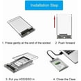 thumbnail image 4 of Tianle 2.5" Hard Drive Enclosure, USB C to USB 3.1 6Gbps UASP Tool-Free Clear External Hard Drive Enclosure Compatible with 2.5 SATA SSD/HDD, PS5/4 Xbox TV Laptop MacBook PC, 4 of 7