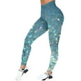 thumbnail image 3 of MKLEKYY Pantalones de yoga ajustados con estampado brillante y largo Mardi para mujer, 3 of 4