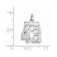 thumbnail image 2 of Sterling Silver Diamond-cut #43 Charm Pendant, 2 of 2