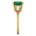 thumbnail image 3 of 3 ct Cushion Cut Simulated Emerald 3 Stone 18K Yellow Gold Womens Engagement Ring, 3 of 5