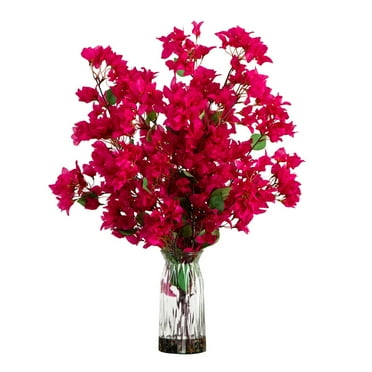 Nearly Natural 31in. Artificial Bougainvillea Arrangement in Vase