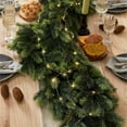 thumbnail image 3 of 6FT Christmas Garland Cedar Garland with 9.8FT LED Lights String, Greenery Plant for Christmas Decorations Table Mantle Background Wall Room Outdoor Indoor Winter Decoration, 3 of 5