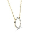 thumbnail image 2 of AFFY Open Circle Pendant Necklace for Women Round Cut Lab Created Moissanite Necklace with 18 Inch Cable Chain in 14K Yellow Gold Plated 925 Sterling Silver, 2 of 5