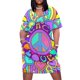 thumbnail image 1 of Vestido holgado con bolsillos y diseño de mandala hippie psicodélico de Paz y Amor para mujer, ropa elegante para mujer., 1 of 7