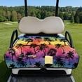thumbnail image 3 of COEQINE Bag-Style Foldable Golf Cart Seat Cover, Compact Carry Design with Handle, Universal 51.2"x30.3" for Most 2-Seaters, Quilted Polyester, 4 Front Pockets, Colorful Palm Tree, 3 of 8
